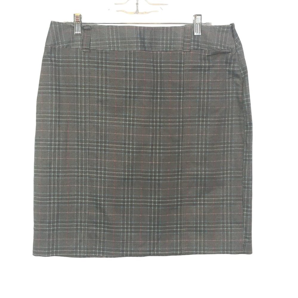 GOODCLOTHES Gray Plaid Short Straight Skirt, size‎ 14, 34 waist